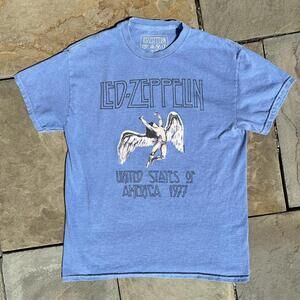 Led Zeppelin Garment Dyed Blue Band Tee